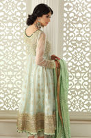 Pale Blue Gota Embroidered Net Pishwas (3-Piece) - Image 5