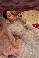 Ice Blue Kaamdani Net Pishwas (3-Piece) - Image 3