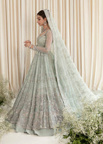 Aqua Embroidered Net Pishwas Dress (3-Piece) - Image 3