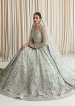 Aqua Embroidered Net Pishwas Dress (3-Piece) - Image 6