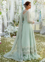 Aqua Hand-Embellished Net Pishwas Dress (2-Piece) - Image 6