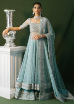 Ice Blue Embellished Net Pishwas Dress (3-Piece) - Image 2