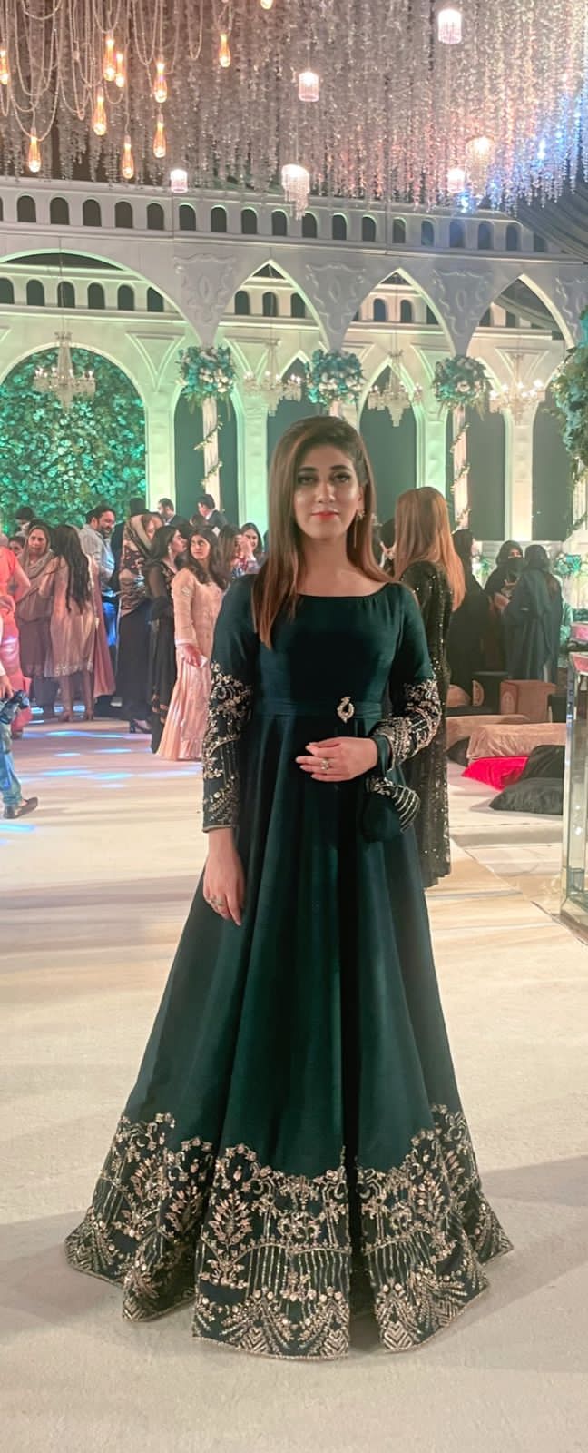 Dark Blue Hand-Embellished Raw Silk Pishwas (1-Pc) - Image 1