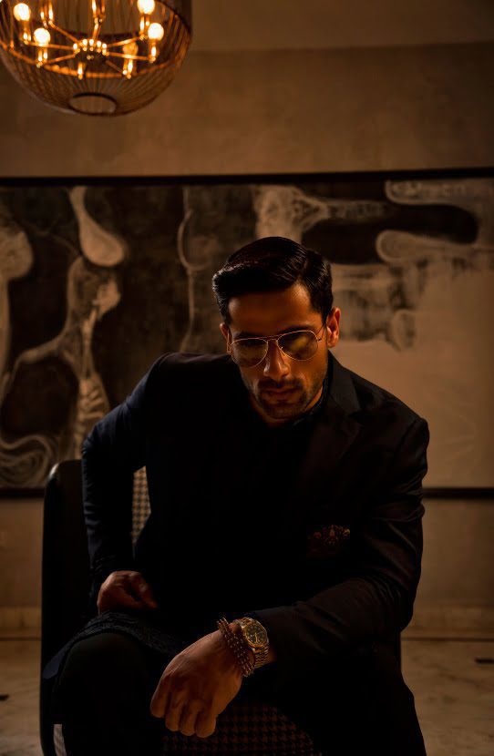 Royal Blue Embroidered Organza Kurta with Prince Coat (3-Piece) - Image 3