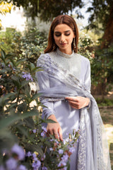 Cornflower Blue Crystal Georgette Chiffon Salwar Kameez (3-Piece) - Image 6