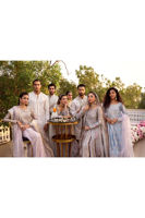 Pakistani Sea Blue Zardozi Lamé Salwar Kameez (3-Piece) - Image 16