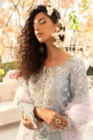 Pakistani Sea Blue Zardozi Lamé Salwar Kameez (3-Piece) - Image 8