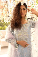 Pakistani Sea Blue Zardozi Lamé Salwar Kameez (3-Piece) - Image 9