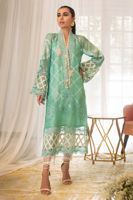 Blue Waltz Embroidered Organza Salwar Kameez (3-Piece) - Image 4