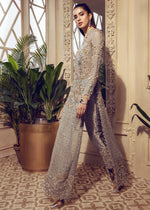Pakistani Ice Blue Embellished Organza & Jamawar Salwar Kameez (2-Piece) - Image 3