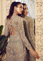 Pakistani Ice Blue Embellished Organza & Jamawar Salwar Kameez (2-Piece) - Image 4