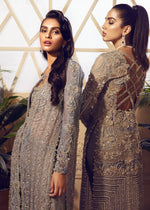 Pakistani Ice Blue Embellished Organza & Jamawar Salwar Kameez (2-Piece) - Image 6