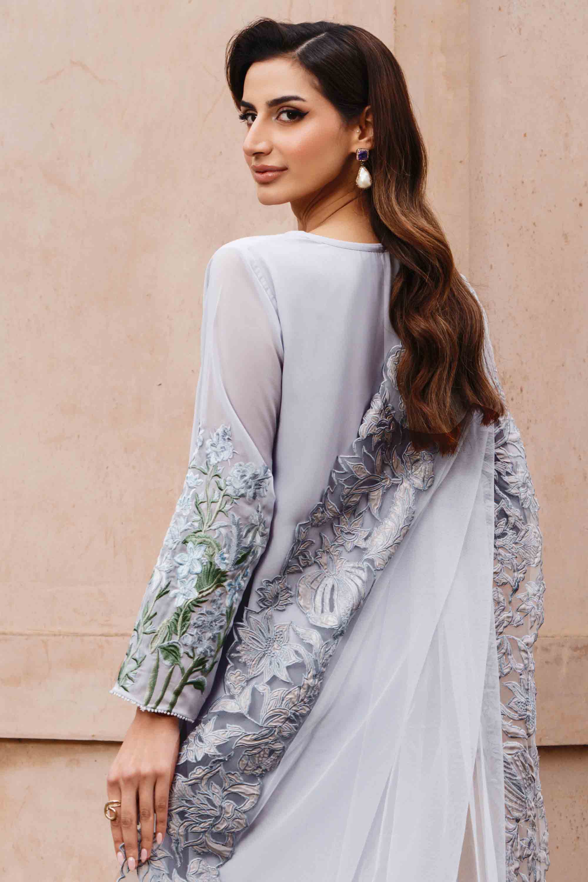 Pale Blue Cutwork Embroidered Salwar Kameez (3-Piece) - Image 6