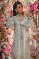 Pakistani Topaz Blue Embroidered Organza Salwar Kameez (3-Piece) - Image 3