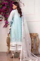 Sky Blue Kaamdani Organza Salwar Kameez (3-Piece) - Image 3