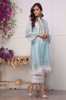 Sky Blue Kaamdani Organza Salwar Kameez (3-Piece) - Image 6