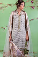 Pakistani Blue Kaamdani Organza Salwar Kameez (3-Piece) - Image 3