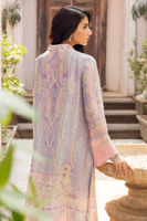 Periwinkle Embellished Raw Silk Salwar Kameez (3-Piece) - Image 4