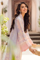 Periwinkle Embellished Raw Silk Salwar Kameez (3-Piece) - Image 6