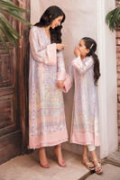 Periwinkle Embellished Raw Silk Salwar Kameez (3-Piece) - Image 9