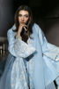 Pakistani Sky Blue Embellished Raw Silk Salwar Kameez (3-Piece) - Image 11