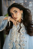 Pakistani Sky Blue Embellished Raw Silk Salwar Kameez (3-Piece) - Image 12