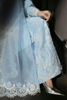 Pakistani Sky Blue Embellished Raw Silk Salwar Kameez (3-Piece) - Image 15