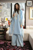 Pakistani Sky Blue Embellished Raw Silk Salwar Kameez (3-Piece) - Image 3