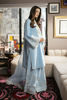 Pakistani Sky Blue Embellished Raw Silk Salwar Kameez (3-Piece) - Image 4