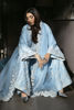 Pakistani Sky Blue Embellished Raw Silk Salwar Kameez (3-Piece) - Image 6