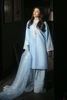 Pakistani Sky Blue Embellished Raw Silk Salwar Kameez (3-Piece) - Image 8
