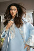 Pakistani Sky Blue Embellished Raw Silk Salwar Kameez (3-Piece) - Image 9