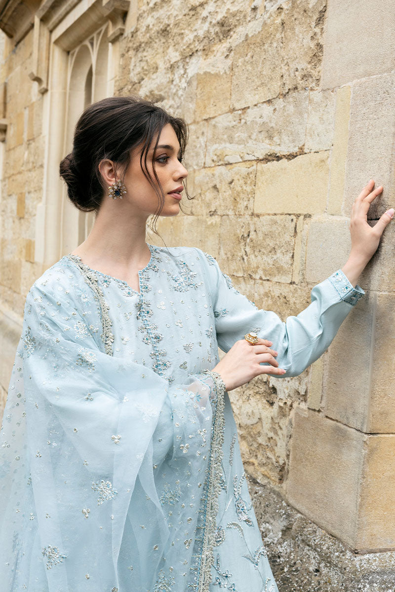 Powder Blue Embroidered Raw Silk 3-Piece Suit - Image 4