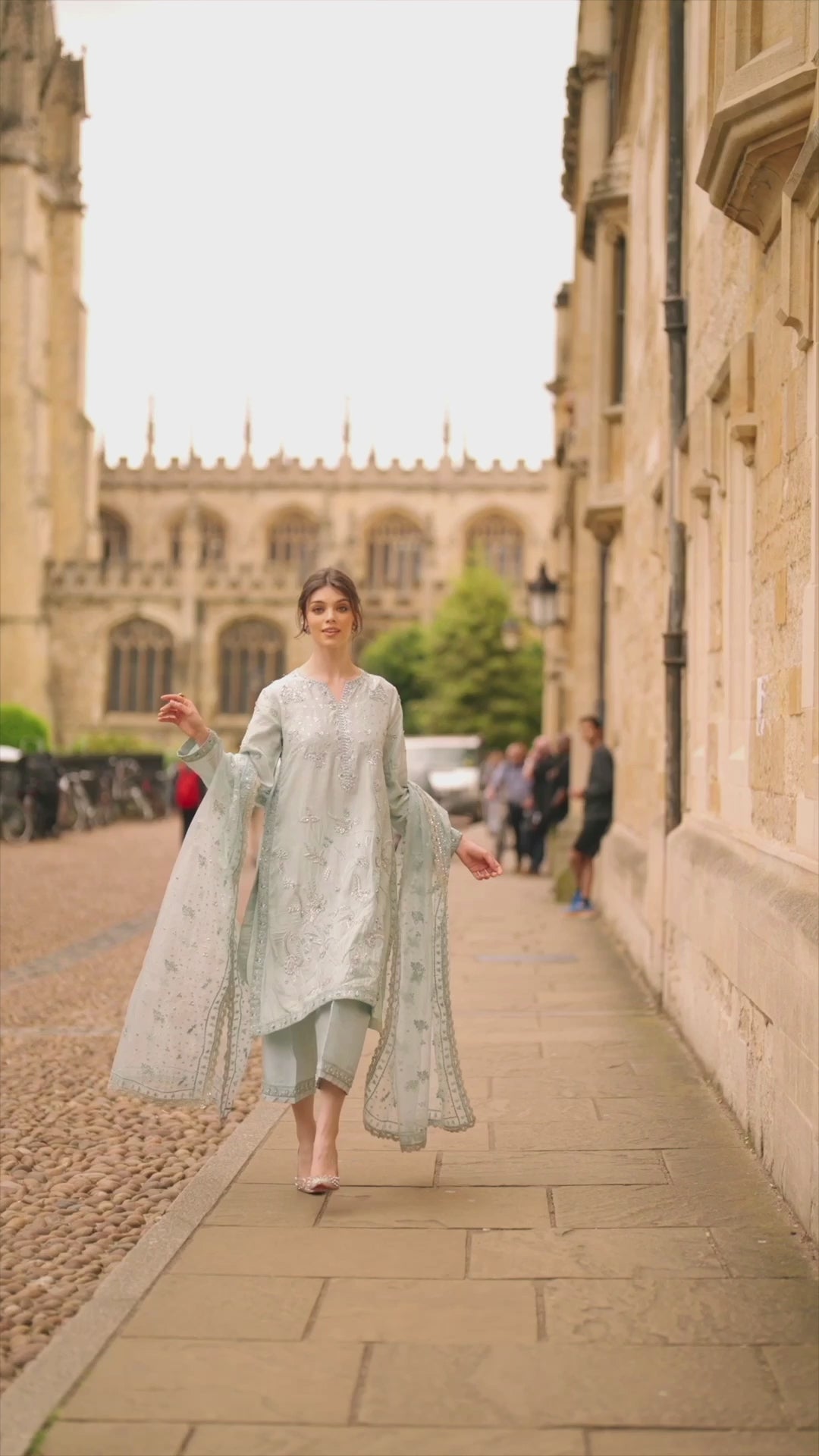 Powder Blue Embroidered Raw Silk 3-Piece Suit - Image 6