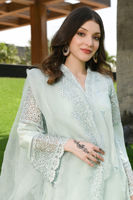 Ice Blue Embroidered Raw Silk Salwar Kameez (3-Piece) - Image 5