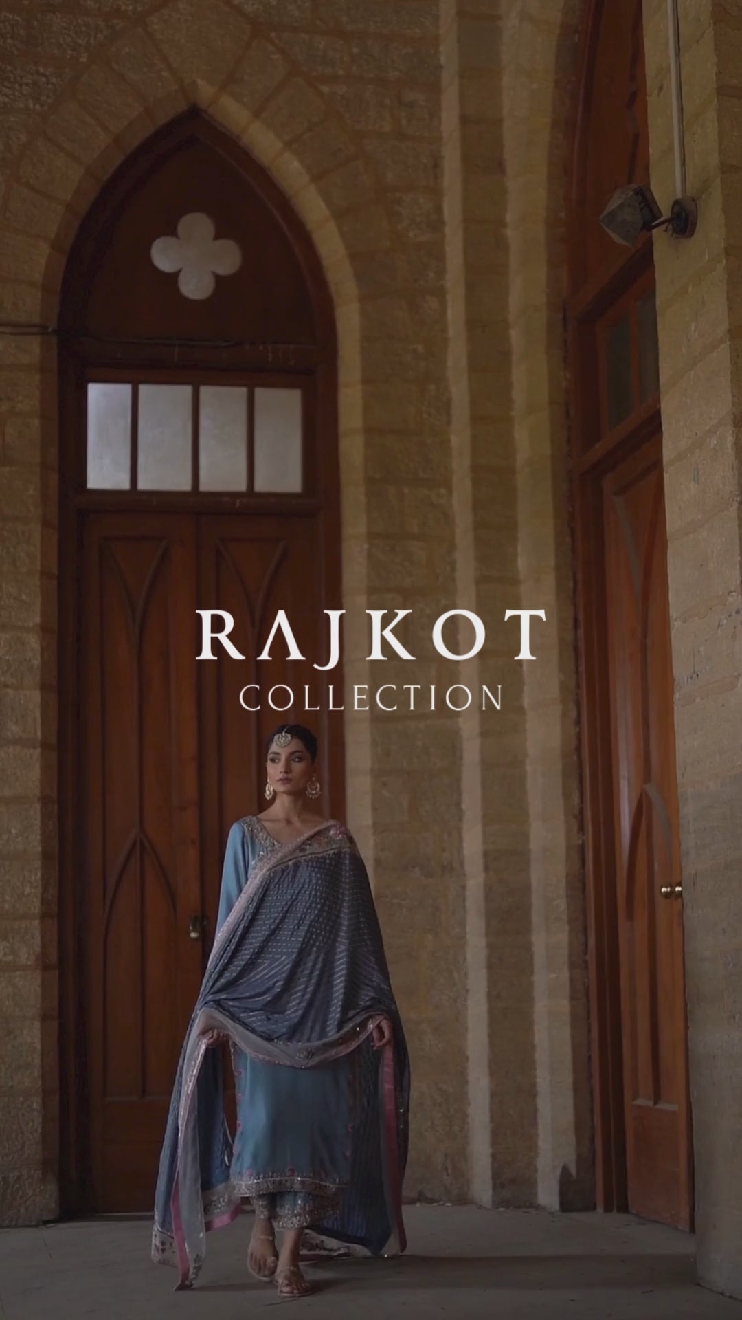 Vintage Blue Zardozi Raw Silk Salwar Kameez (3-Piece) - Image 7