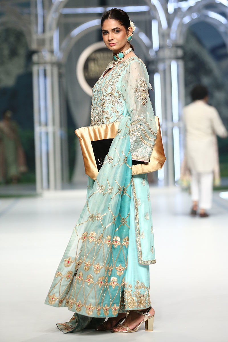 Sky Blue Embellished Silk-Blend Salwar Kameez (3-Piece) - Image 5