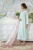 Ice Blue Zardozi & Pearl Silk Salwar Kameez (3-Piece) - Image 5