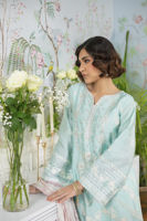 Ice Blue Zardozi & Pearl Silk Salwar Kameez (3-Piece) - Image 6
