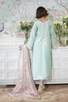 Ice Blue Zardozi & Pearl Silk Salwar Kameez (3-Piece) - Image 7