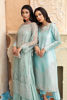 Pakistani Blue Swarovski & Beckti Work Tissue Kameez (2-Piece) - Image 7