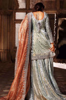 Ice Blue Embroidered Lamé Bridal Sharara (3-Piece) - Image 4