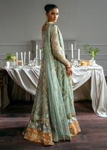 Pakistani Pale Blue Embroidered Net Gown Sharara (3-Piece) - Image 5