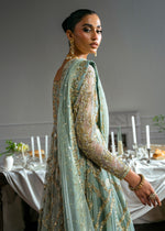 Pakistani Pale Blue Embroidered Net Gown Sharara (3-Piece) - Image 6