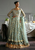 Pale Blue Embroidered Net Gown Sharara (3-Piece) - Image 8