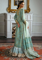 Aqua Embroidered Paper Silk Sharara (3-Piece) - Image 6