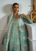 Aqua Embroidered Paper Silk Sharara (3-Piece) - Image 9