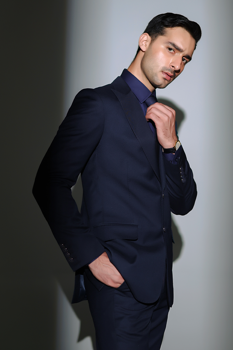 Ink Blue Premium Suiting Two-Piece Groom Suit (2-Piece) - Image 2