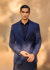 Midnight Blue Irish Linen Blazer Kurta Set (3-Piece) - Image 7
