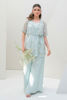 Aqua Embroidered Organza Short Coat with Silk Pants (2-Piece) - Image 4